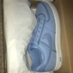 Size 11.5 customized blue Air Force ones